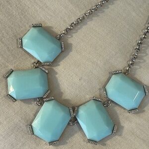 Stunning Silver and Blue Statement Necklace